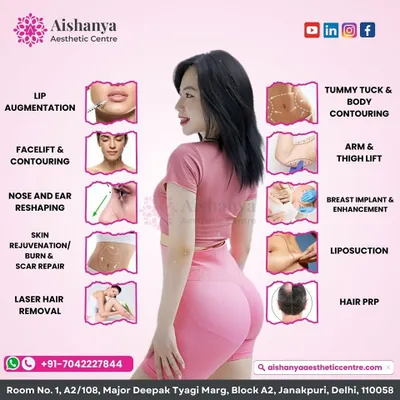 We offer a comprehensive menu of surgical and non-surgical procedures for the face and body. This includes lip augmentation, facelifts, rhinoplasty, tummy tucks, breast implants, liposuction, and hair PRP treatments.