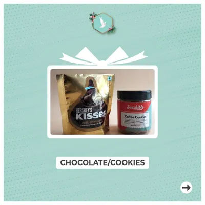 A perfect pairing for a sweet apology or a simple treat. I often include gourmet options like Hershey's Kisses and Snackible Coffee Cookies in my hampers to add a touch of indulgence.