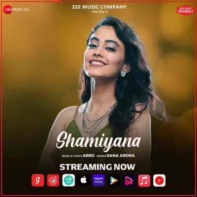 The official poster for my original song 'Shamiyana', released with Zee Music Company. This song is very close to my heart.