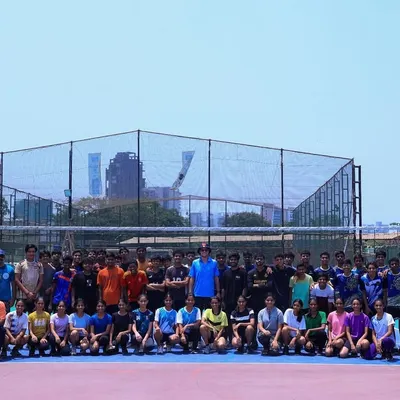 A group photo of our entire academy, including players from all batches and our full coaching staff. This is our Mintonette+ family.