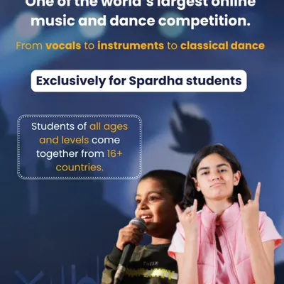 Our Spardha Global Idol competition is open to students of all ages and levels from over 16 countries. It’s a unique opportunity to connect with a global community of performers.