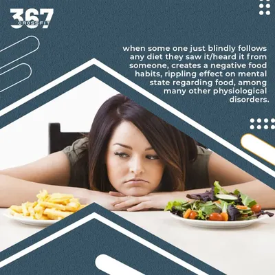 Blindly following a diet you saw online or heard from a friend can create negative food habits and stress. As this image shows, the choice between what you want and what you think you "should" eat can be confusing. We help you navigate this with a plan that works for you.