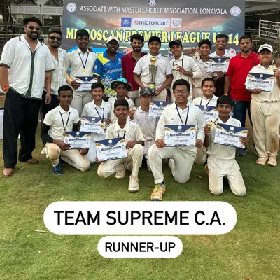 Proud to be the Runner-Up! Our Team Supreme C.A. U-14 boys with their certificates and trophy at the Microscan Premier League in Lonavala. Every tournament is a learning experience.