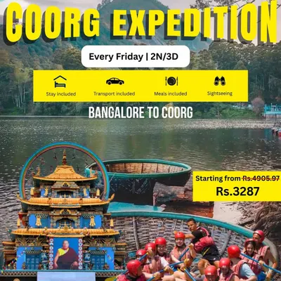 Your weekend plans are sorted with our Bangalore to Coorg expedition. Starting from just Rs. 3287, the package includes stay, transport, meals, and sightseeing.