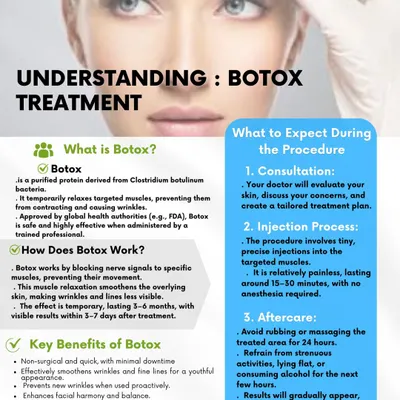 Understanding Botox is the first step to smoother skin. This guide explains what Botox is, how it works to relax muscles and prevent wrinkles, and what to expect during the procedure at our clinic.