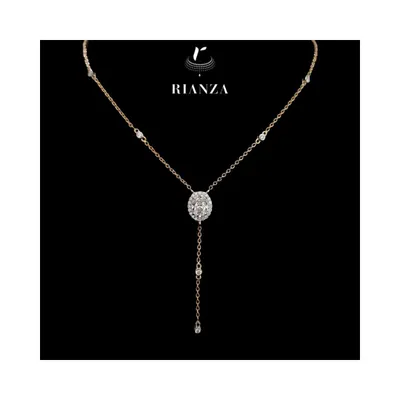 A delicate lariat necklace with an oval diamond pendant, chosen to represent the dreamy and artistic nature of the Pisces zodiac sign. A perfect personalised gift.