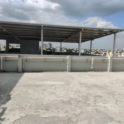 This is a typical starting point for many of my projects: a bare concrete rooftop terrace. It has a lot of potential but is currently unused and exposed.