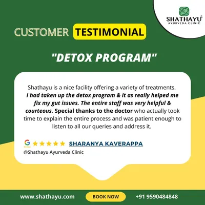 This testimonial from Sharanya highlights the success of our detox program in fixing her gut issues. She emphasizes the patience of our doctors and the helpfulness of our staff in guiding her through the process.