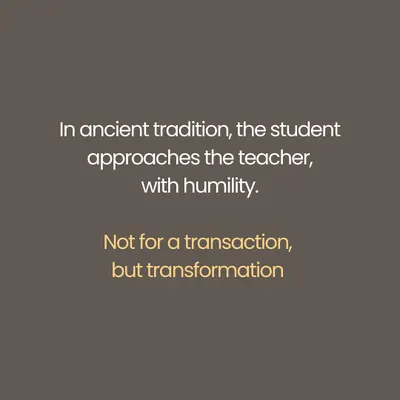 In the authentic tradition, a student approaches a teacher for transformation, not a transaction. Today, with yoga often packaged like a product, it is crucial to remember this. You cannot swipe a card for self-realization or rate your teacher like an Uber ride. Let us return to the sacredness of the student-teacher relationship.
