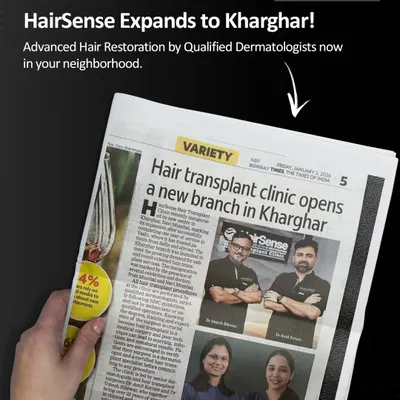 We were thrilled to be featured in the Bombay Times for the expansion of our clinic to Kharghar. We are proud to bring our advanced, ethical hair restoration services performed by qualified dermatologists to a new neighborhood.