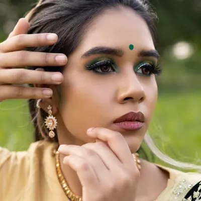 This look, taught in my pro MUA class, focuses on a dramatic green smokey eye. We explore how to use bold colors to create high-impact, editorial-style makeup.