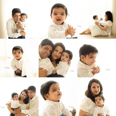 A collage from an adorable six-month sitter session. Dressed in classic white, this little boy gave us so many smiles and playful looks. It's the perfect way to remember this sweet, in-between stage.