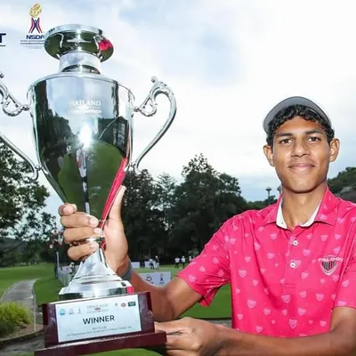 A proud moment for our academy as Kanav Chauhan lifts the winner's trophy at the prestigious Thailand Junior Championships. We prepare our students for success on the international stage.