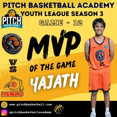 Celebrating Yajath from the Trail Blazers, who was named MVP of Game 12 for his strong performance against the Hawks.