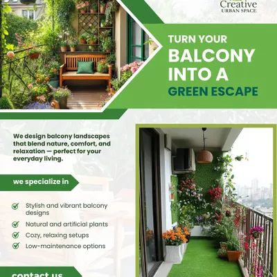 Your balcony has the potential to be a beautiful green escape. I create custom balcony landscapes that blend nature and comfort, using a mix of vibrant artificial plants and cozy furniture to design a perfect retreat for your everyday living.