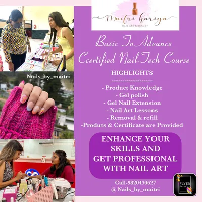 My Basic to Advance Certified Nail-Tech Course is designed to help you enhance your skills and become a professional. All products and a certificate are provided, so you can focus on learning.