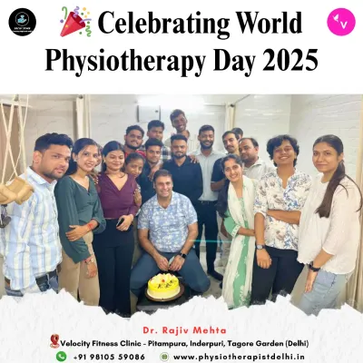This is Team Velocity. This photo from our World Physiotherapy Day celebration captures the spirit of our clinic: professional, collaborative, and united in our mission to promote health and healing.