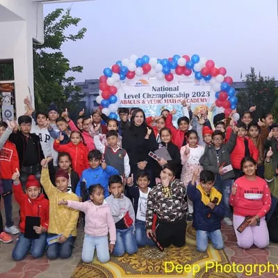 The energy and excitement at our National Level Championship 2023 were incredible. Here, a large group of our student champions gathers, ready to showcase their abacus and Vedic maths skills.