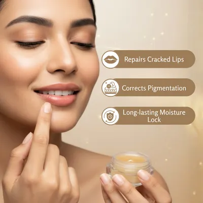 My Ayurvedic lip balm repairs cracked lips, helps correct pigmentation, and locks in moisture for long-lasting comfort.