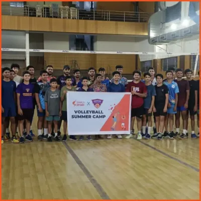 Spikes high, dreams higher! This is our group from the volleyball summer camp, a fantastic bunch of 40 kids who brought incredible energy to the court every day.