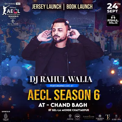 My official poster for the AECL Season 6 Jersey and Book Launch. I was thrilled to be the headline performer for this high-profile corporate event at Bel-La Monde, Chattarpur.