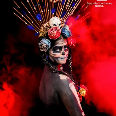 This powerful illusion makeup was a winning entry in our 'Cover Girl' competition. I teach students how to use shading and highlighting to create mind-bending 3D effects like this skull.