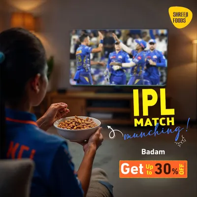 Nothing beats munching on some crunchy almonds while watching an intense IPL match. It's the perfect healthy snack to keep the energy high while you cheer for your team.