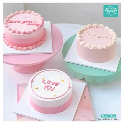For those who love understated elegance, I design minimalist Korean-style cakes. This collection shows various designs with simple pastel ombre frosting and personalized messages, perfect for anniversaries or just because.