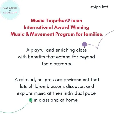 Music Together is an award winning international program designed for families to experience the joy of music. It’s a relaxed, playful class with benefits that go far beyond the classroom.