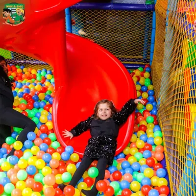 This is the heart of our play zone. The spiral slide and deep ball pit provide hours of safe and active fun for children, making it a highlight of any party or playdate.