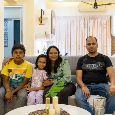 A beautiful family in their newly designed living room. Creating a home that brings smiles to my clients' faces is the ultimate goal of every project I undertake.