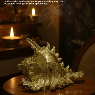 Add a sprinkle of elegance to your wedding day with this unique, silver-plated decorative conch shell. It's a little gem that brings a touch of the ocean's grace to your decor.