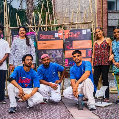 Our team behind the scenes at our recent production for the Urban Adda event at IHC, Delhi.