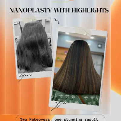 Two makeovers, one stunning result. This client got Nanoplasty for a smooth, sleek texture and highlights for depth and dimension. It's the best of both worlds.