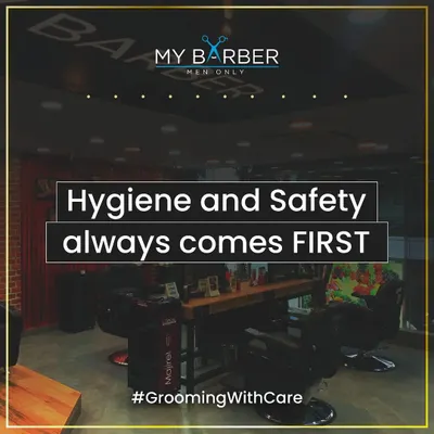 A look inside one of our clean and organized salon spaces. For us, hygiene and safety always come first. We ensure our environment is impeccable so you can enjoy your grooming with peace of mind.