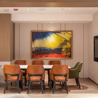 A metaphysical artwork installed in a private dining area at the JW Marriott. We select pieces that spark conversation and elevate the aesthetic of any space.