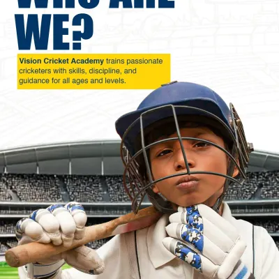 We are Vision Cricket Academy, a place where passionate cricketers of all ages and levels receive the training, discipline, and guidance to excel.