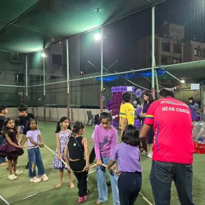 Teamwork makes the dream work. A classic game of tug-of-war on the turf brings out the competitive spirit and a lot of laughs, making it a highlight of our fitness parties.