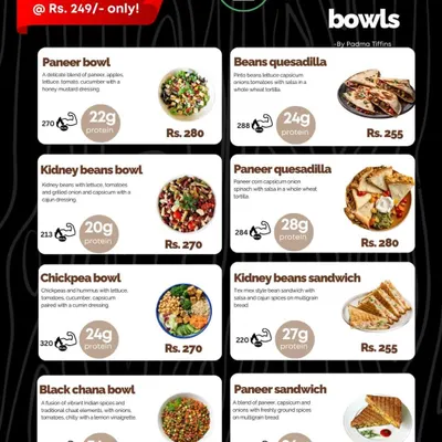 Tired of boring 'healthy' food? I was too. That's why I created this menu of high-protein meals that are actually delicious. You can see exactly what you're eating with clear protein and calorie counts for every single dish, from our Black Chana Bowl to the Paneer Sandwich. Healthy eating should be tasty and easy.