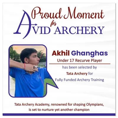 We create pathways to the highest level. Here is our proud moment as our Under 17 Recurve archer, Akhil Ghanghas, gets selected for fully funded Olympic archery training at the prestigious Tata Archery Academy.