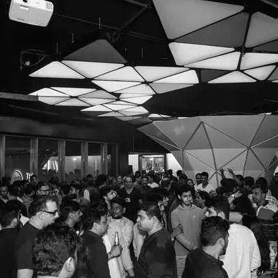 A view of the packed house at Play The Lounge during the 'Super 30' movie success party. The energy in the room was electric.