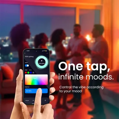 One tap, infinite moods. With my RGB lighting control, you can instantly set the vibe for a home party, cycling through vibrant colors to match the energy of the room.