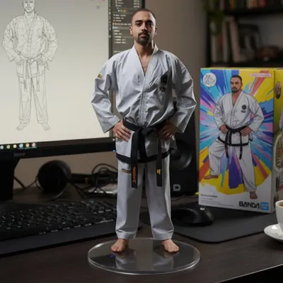 It's a surreal and humbling feeling to see yourself as an action figure. This creative project was a fun way to merge my passion for martial arts with the world of 3D art and collectibles.
