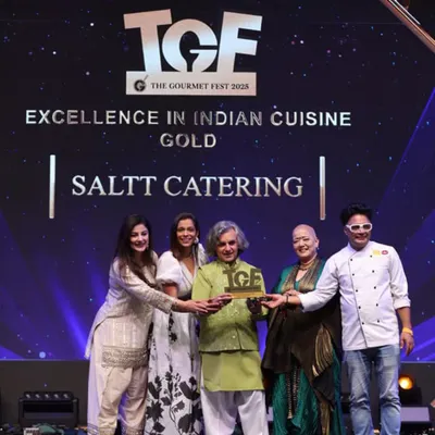 A proud moment for our team at The Gourmet Fest 2025, accepting the Gold award for 'Excellence in Indian Cuisine'. This recognizes our deep commitment to authentic flavours and culinary heritage.