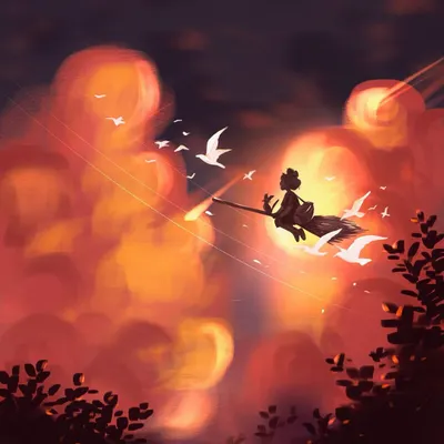 A digital painting I created on Procreate, inspired by 'Kiki's Delivery Service'. I love the freedom digital art gives me to create these glowing, atmospheric scenes with dramatic light and soft clouds.