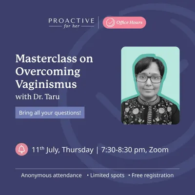 Join our Masterclass on Overcoming Vaginismus. This free, anonymous webinar is a safe space to get your questions answered by me and hear an inspiring journey from a healed participant.