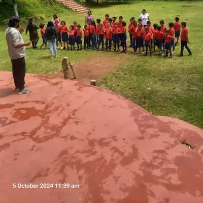 Every activity begins with a clear briefing. Here, I am explaining the next team-building game to a group of students, making sure everyone understands the rules and objectives. It's all about organized fun.