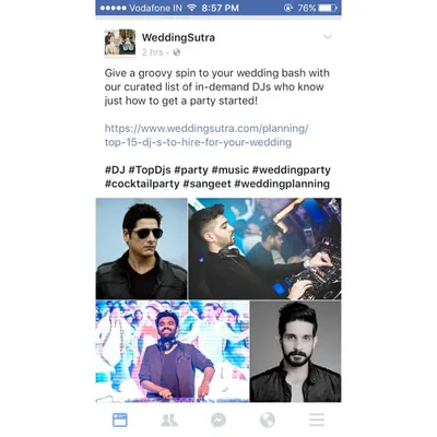I was honored to be featured by WeddingSutra as one of their top DJs to hire for a wedding. This recognition reflects my commitment to providing a top-tier service.