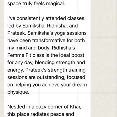 Hearing from our community is the best part of our day. This review speaks to the transformative power of our classes and the peaceful, positive energy of our space.