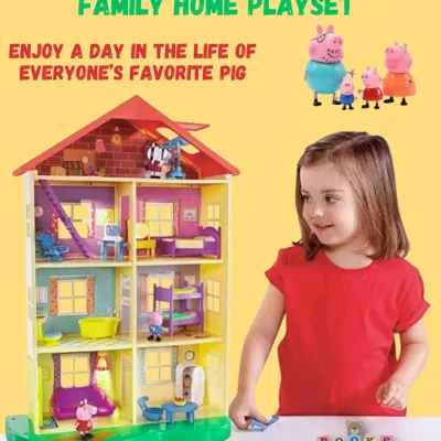 Step into the world of Peppa Pig with this Lights and Sounds Family Home Playset. With four floors and seven rooms, it provides a perfect setting for recreating favorite show moments.